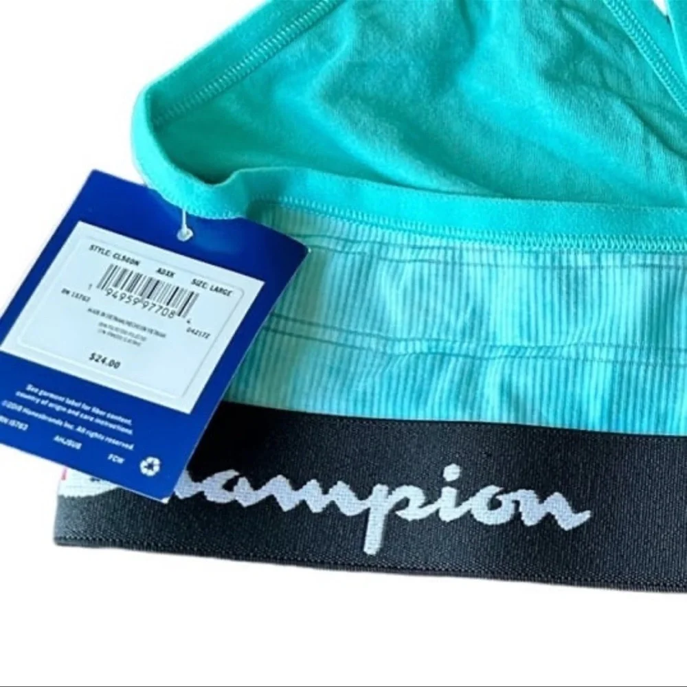 New Champion Aqua Blue Tie Dye Sports Bra/Bralette - Picture 3 of 4